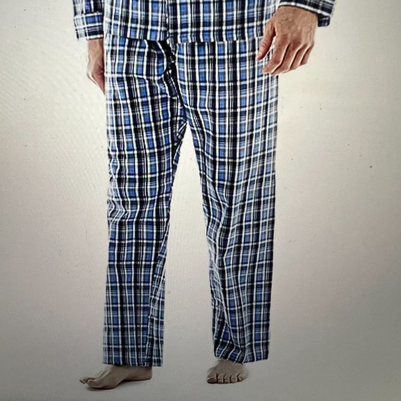 HANES Men's "Blue Plaid" 2 Piece Pajama Set NWT Size XL - Picture 6 of 10